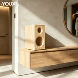 YOUXIU Vented Bass Speaker Cabinet, Premium Walnut Solid Wood DIY Audio Subwoofer Box Audio Equipment