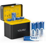 YOUXIU 1.5V AA Lithium Rechargeable Batteries 8-Pack & Smart Charger High Capacity