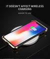The 3rd Gen Magnetic Adsorption of No Edge Metal Bumper Case for iPhone 7,Clear Tempered Glass Hard Back Cover