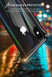 The 3rd Gen Magnetic Adsorption of No Edge Metal Bumper Case for iPhone 7 Plus,Clear Tempered Glass Hard Back Cover