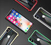 The 3rd Gen Magnetic Adsorption of No Edge Metal Bumper Case for iPhone 8 Plus,Clear Tempered Glass Hard Back Cover