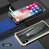The 3rd Gen Magnetic Adsorption of No Edge Metal Bumper Case for iPhone XS Max,Clear Tempered Glass Hard Back Cover
