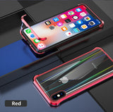 The 3rd Gen Magnetic Adsorption of No Edge Metal Bumper Case for iPhone 6,Clear Tempered Glass Hard Back Cover