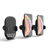 Fast Wireless Car Charger Mount Kit, One Touch Automatic Clamping Qi Cell Phone 10W Power Charging Air Vent Dashboard Holder